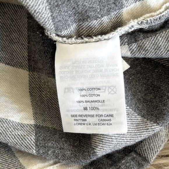 Madewell Embroidered Flannel Pajama Romper 100% Cotton Buffalo Check Grey XS - Picture 8 of 8